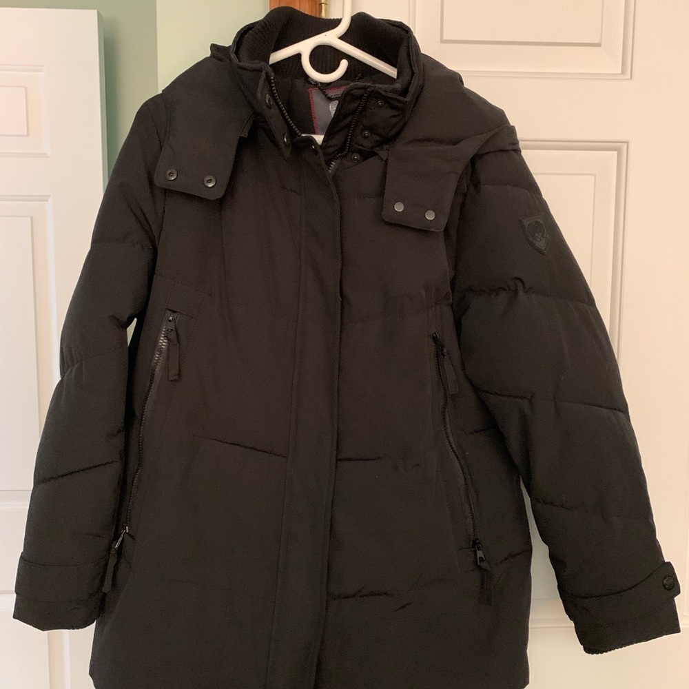 Vince Camuto Hooded Double Zipper Puffer Coat
